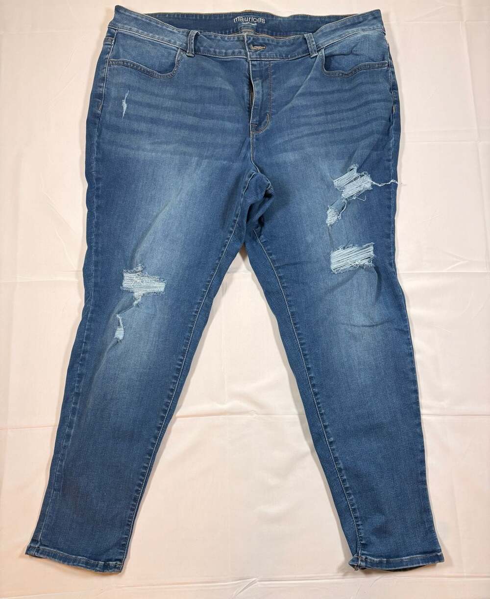 Women’s maurices Mid-Rise Distressed Skinny Jeans Plus Size 24W Short